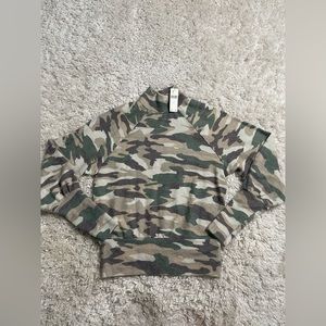 Anthropologie Maeve Camo Mock Neck Sweater Size XS